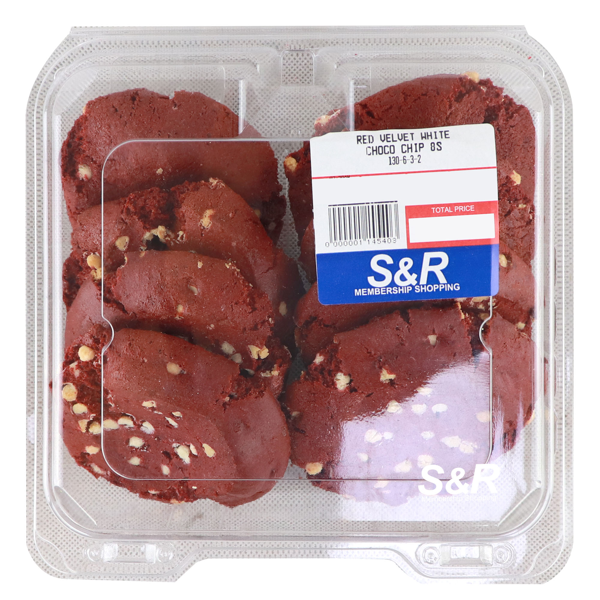 S&R Red Velvet White Choco Chip Cookies 8pcs